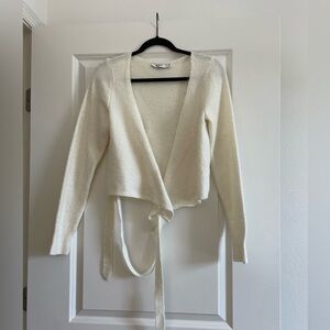 Naked Cream Wrap Sweater, Size Small